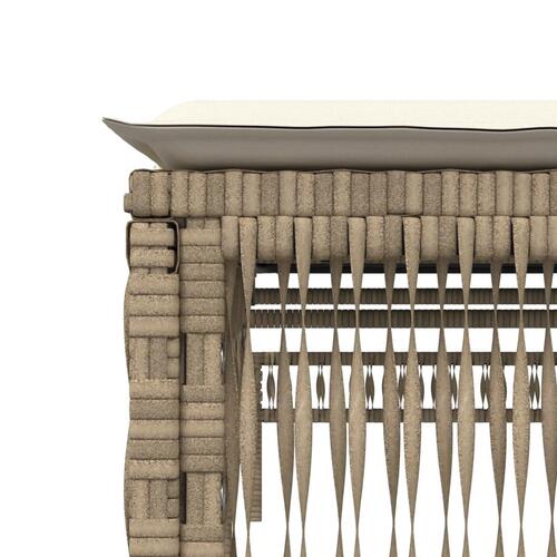 Liggestole 2 stk. med bord polyrattan beige
