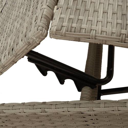 Liggestol med hynde polyrattan lysegrå