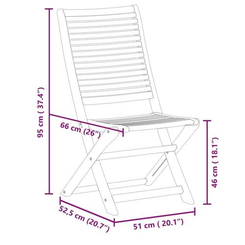 Foldbare havestole 4 stk. massivt akacietræ