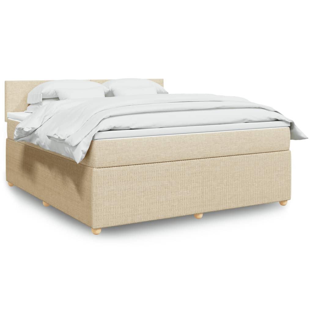 Kontinentalseng med madras 180×200 cm - stof, cremefarvet billede