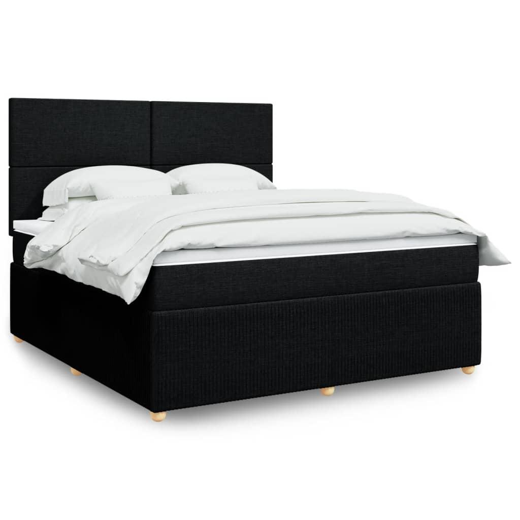 Kontinentalseng med madras og topmadras 180×200 cm - stof, sort billede
