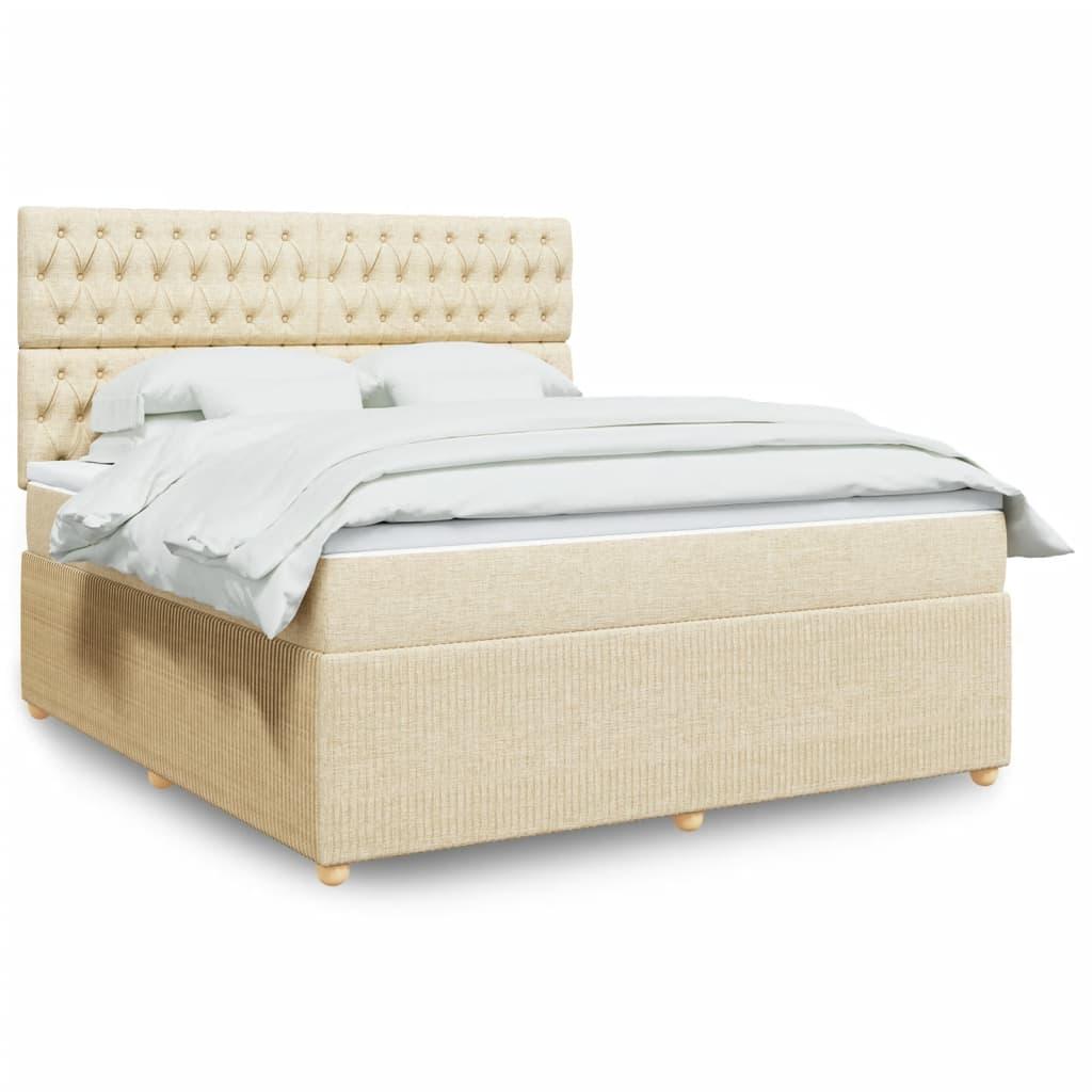 Kontinentalseng med madras 180×200 cm - stof, cremefarvet billede