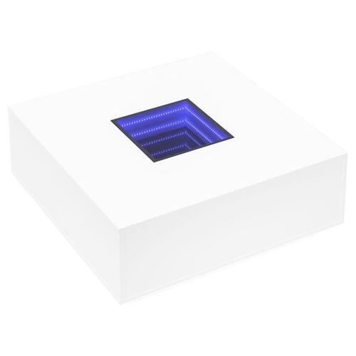Sofabord med Infinity LED-lys 100x100x40 cm hvid
