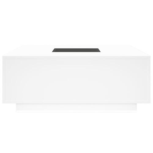 Sofabord med Infinity LED-lys 100x100x40 cm hvid