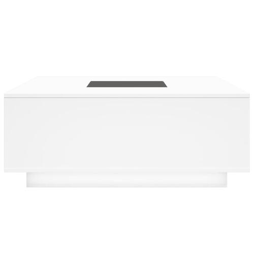 Sofabord med Infinity LED-lys 100x100x40 cm hvid
