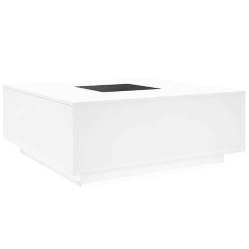Sofabord med Infinity LED-lys 100x100x40 cm hvid