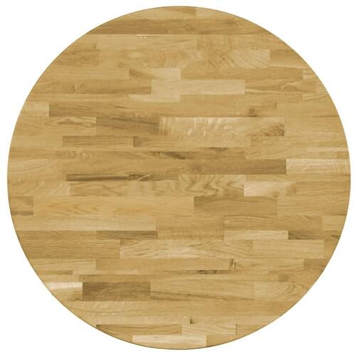 Bordplade i massivt egetræ rundt 23 mm 800 mm