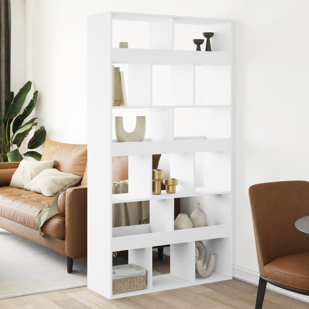 Rumdeler 100x33x187,5 cm konstrueret træ hvid billede