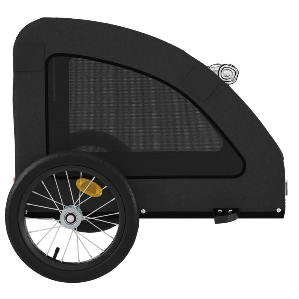 Cykeltrailer til kæledyr oxfordstof og jern sort