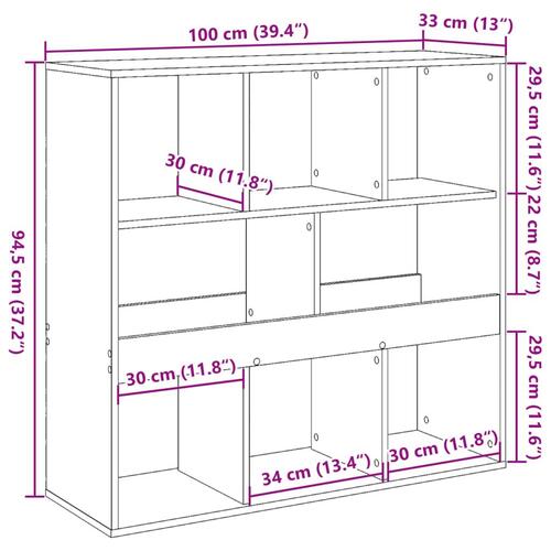 Rumdeler 100x33x94,5 cm konstrueret træ hvid