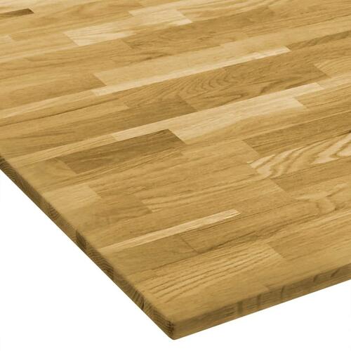 Bordplade massivt egetræ firkantet 23 mm 70 x 70 cm