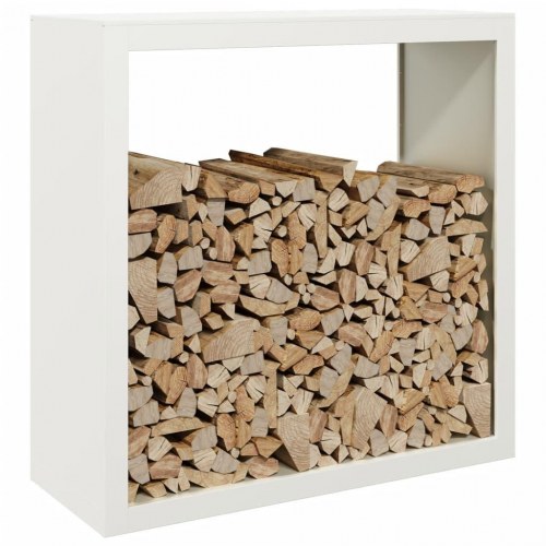 Brændestativ i stål - 100 × 40 × 100 cm, hvid