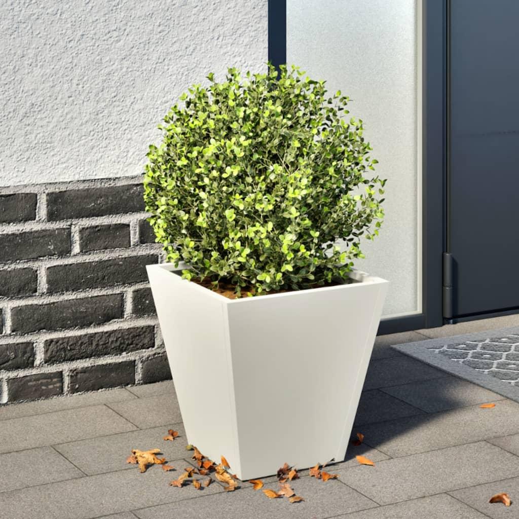 Plantekasse 30x30x30 cm stål hvid