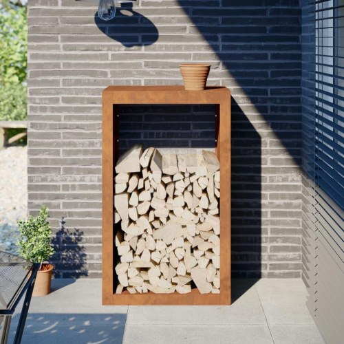 Brændereol 60 × 40 × 100 cm - vejrbestandigt cortenstål