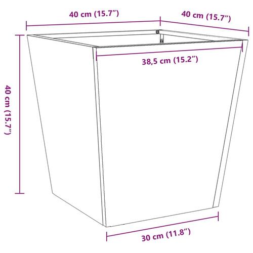 Plantekrukker 2 stk. 40x40x40 cm galvaniseret stål