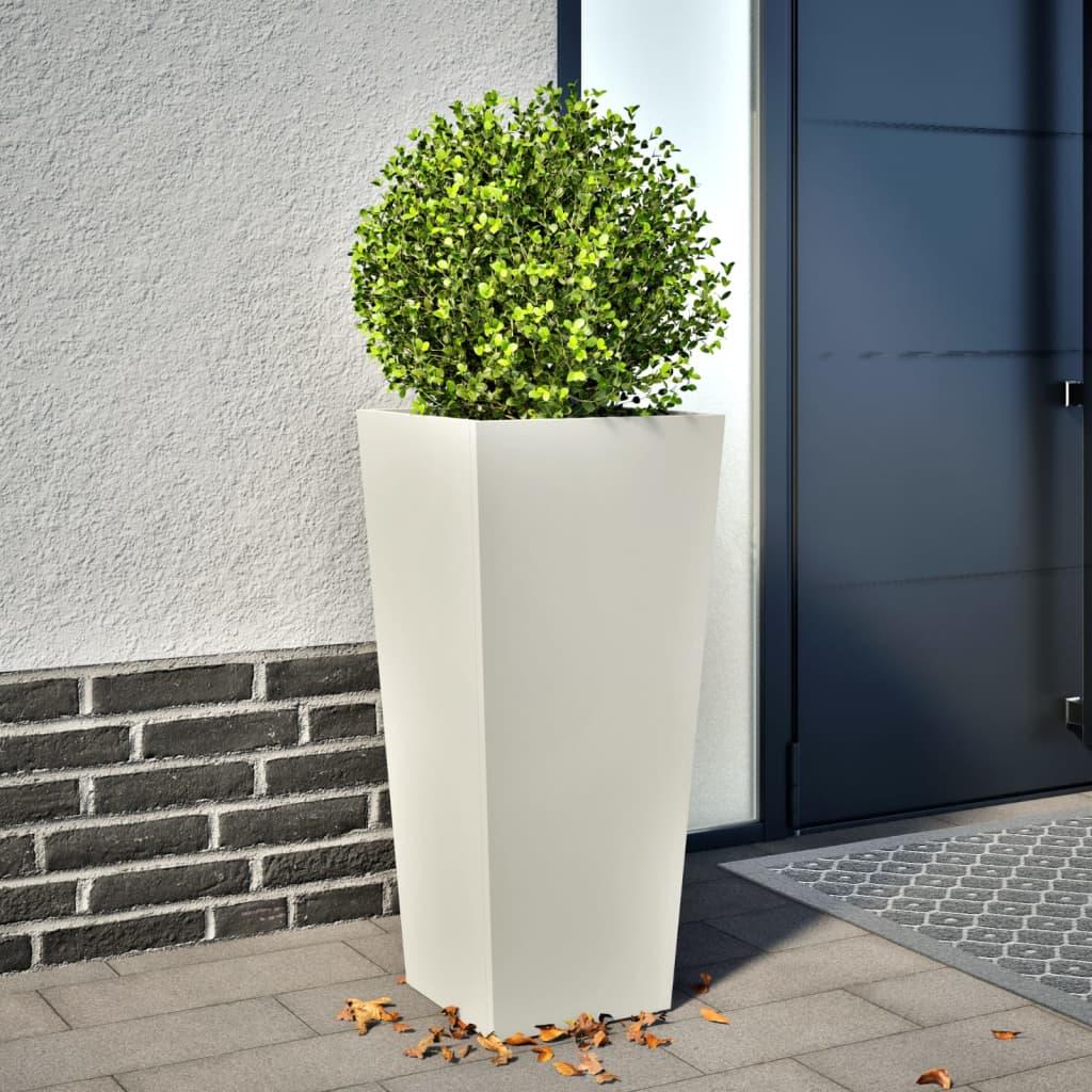 Plantekrukke 35x35x75 cm stål hvid
