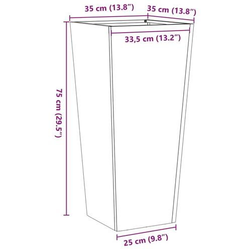 Plantekrukke 35x35x75 cm stål hvid