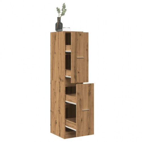 Apotekerskab i kunstig eg 30 × 41 × 144,5 cm - konstrueret træ