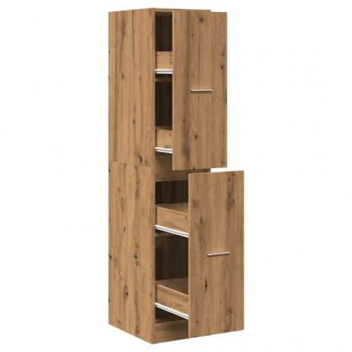 Apotekerskab i kunstig eg 30 × 41 × 144,5 cm - konstrueret træ