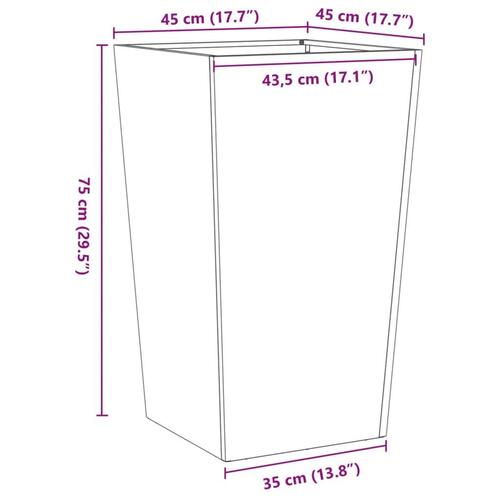 Plantekrukke 45x45x75 cm stål sort