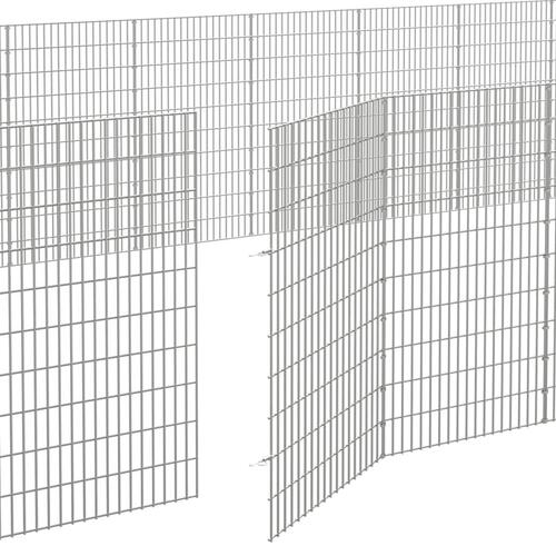 Kæledyrsindhegning 54x100 cm 48 paneler galvaniseret jern