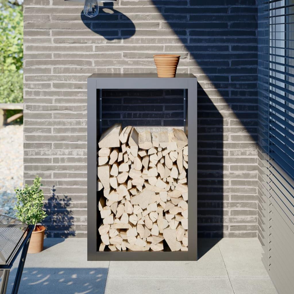 Brændestativ 60x40x100 cm stål antracitgrå