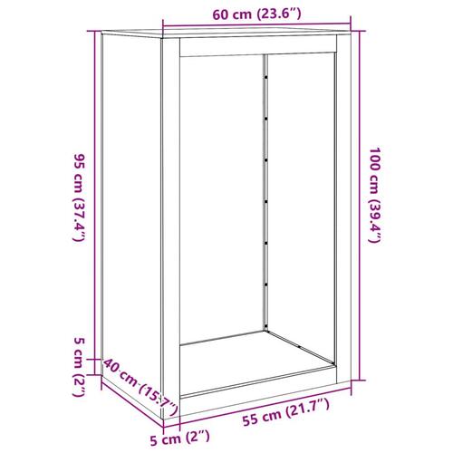 Brændestativ 60x40x100 cm stål antracitgrå