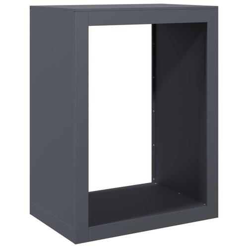 Brændestativ 60x40x80 cm stål antracitgrå