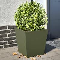 Plantekrukker 2 stk. 40x40x40 cm stål olivengrøn