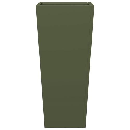 Plantekrukker 2 stk. 35x35x75 cm stål olivengrøn
