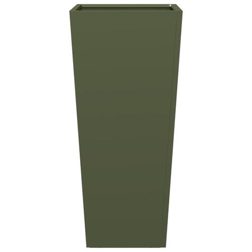 Plantekrukker 2 stk. 35x35x75 cm stål olivengrøn