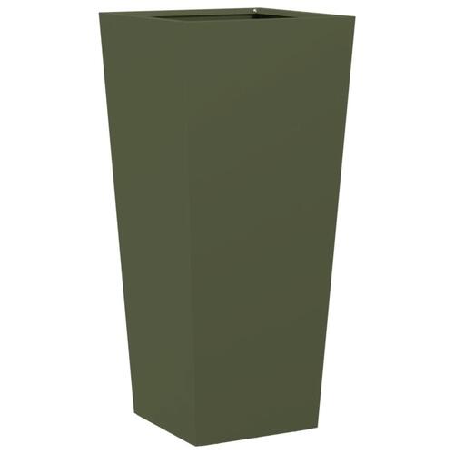 Plantekrukker 2 stk. 35x35x75 cm stål olivengrøn