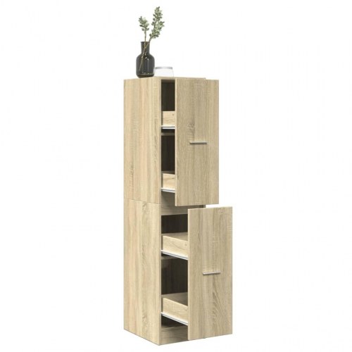 Apotekerskab i sonoma eg 30×41×144,5 cm - konstrueret træ
