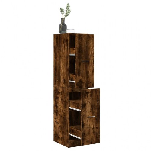 Apotekerskab 30×41×144,5 cm i konstrueret træ - røget egetræsfarve