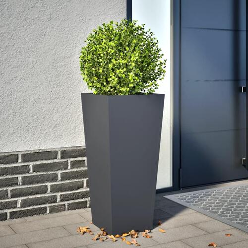 Plantekrukke 35x35x75 cm stål antracitgrå