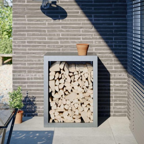 Brændestativ 60 × 40 × 80 cm i galvaniseret stål - grå