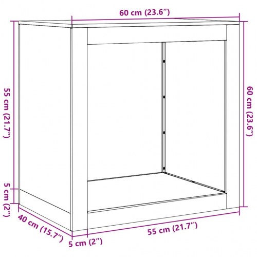Brændestativ 60 × 40 × 60 cm - galvaniseret stål