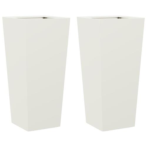 Plantekrukker 2 stk. 35x35x75 cm stål hvid