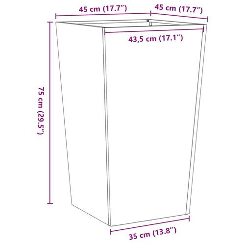 Havekrukke 45x45x75 cm i vejrbestandigt stål