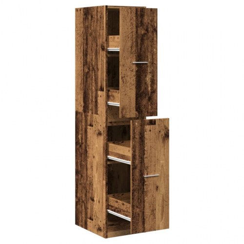 Apotekerskab 30×41×144,5 cm - konstrueret træ i gammelt træ-look