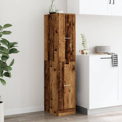 Apotekerskab 30×41×144,5 cm - konstrueret træ i gammelt træ-look