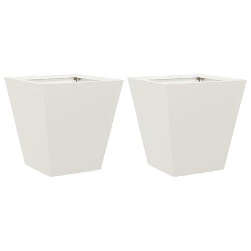 Plantekasser 2 stk. 30x30x30 cm stål hvid