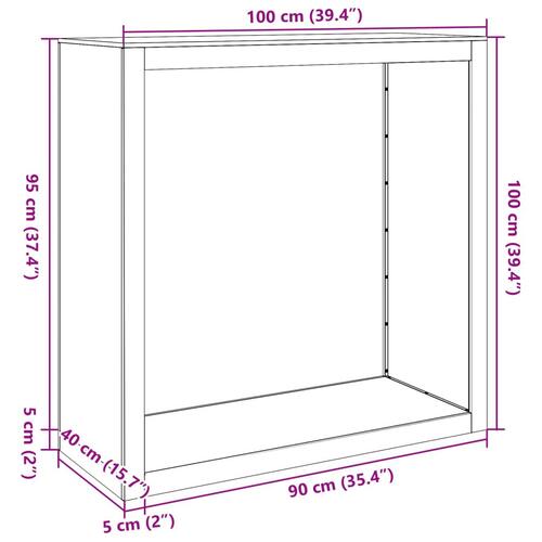 Brændestativ 100x40x100 cm galvaniseret stål