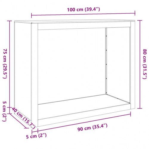 Brændestativ i stål - 100 × 40 × 80 cm, grøn