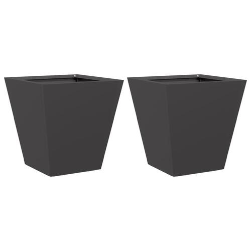 Plantekasser 2 stk. 30x30x30 cm stål sort