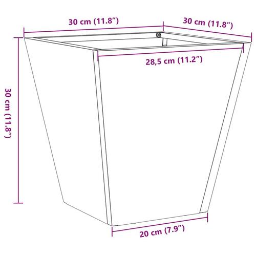Plantekasser 2 stk. 30x30x30 cm stål sort