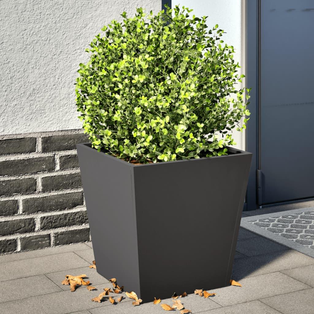 Plantekrukker 2 stk. 40x40x40 cm stål sort