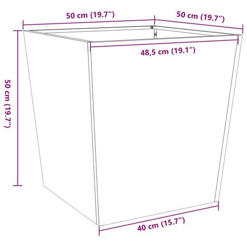 Plantekrukke 50x50x50 cm stål sort