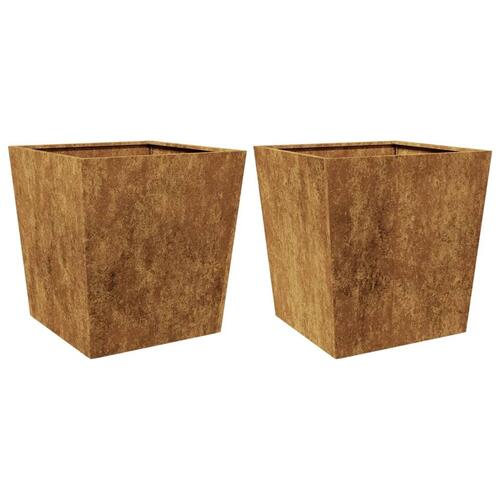 Havekrukker 2 stk 50x50x50 cm Forvitringsstål