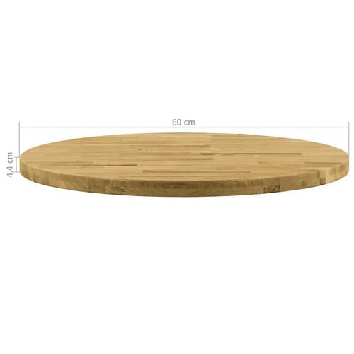 Bordplade i massivt egetræ rundt 44 mm 600 mm